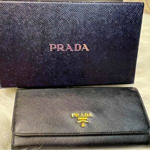 Authentic Prada Saffino Leather Wallet